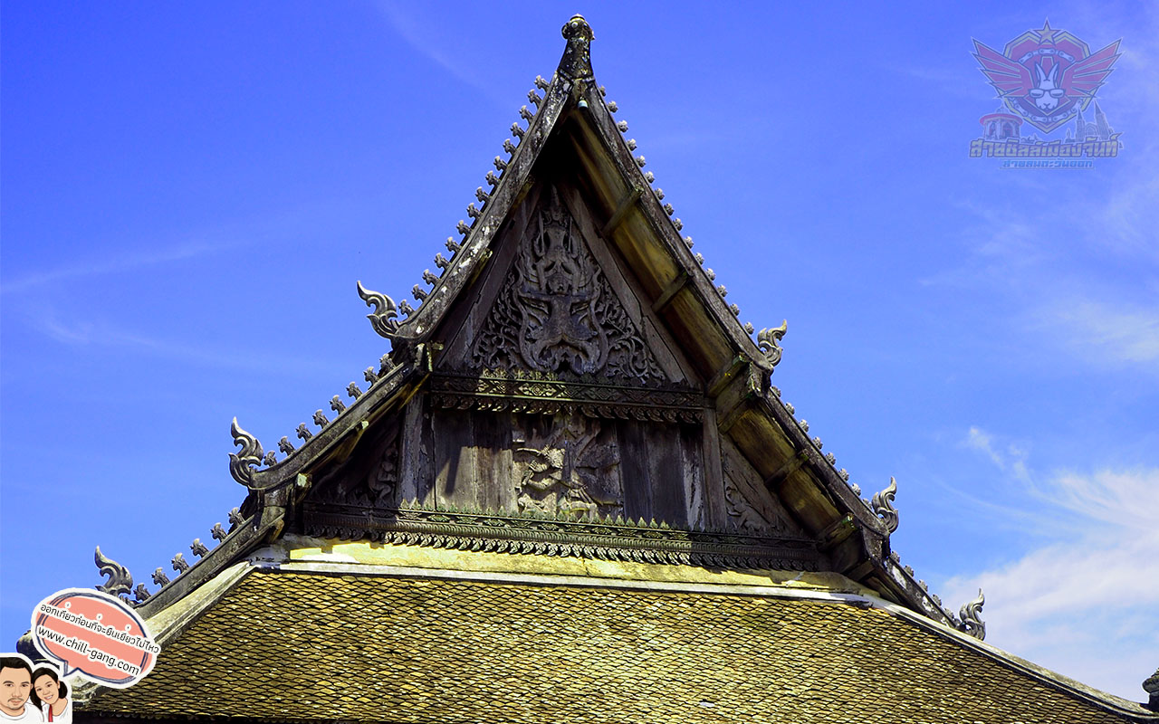หน้าบัณ วัดตะปอนน้อย โบสถ์ไม้เมืองไทย วัดเก่าเมืองจันท์