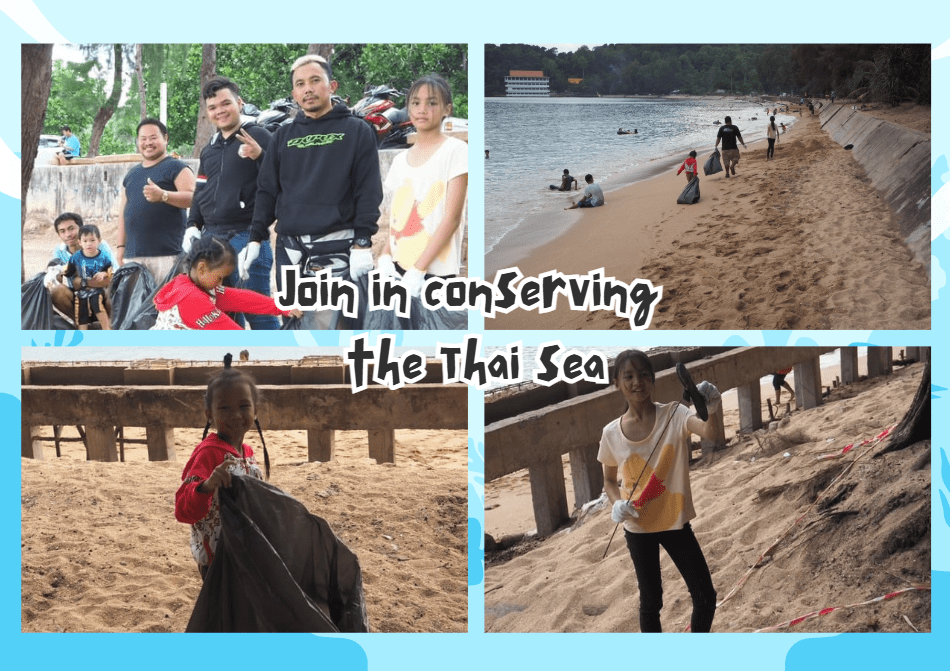 Pick up trash on the beach