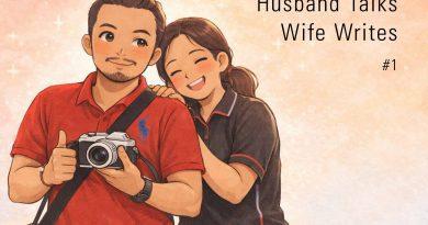 ภาพวาดลายเส้นคู่สามีภรรยายืนใกล้กัน โทนอบอุ่น แสดงความรักและความผูกพันในชีวิตคู่ สำหรับซีรีส์ผัวเล่า เมียเขียน #1, Warm line art illustration of a married couple standing together, showing love and connection in Husband Talks - Wife Writes #1